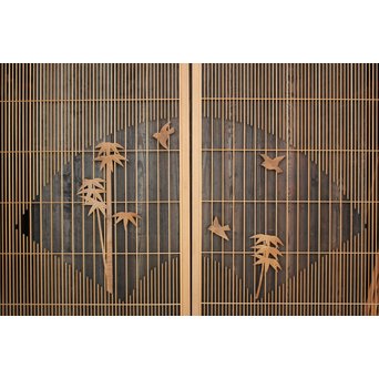竹雀の格子建具 2枚1組　L1014Y 