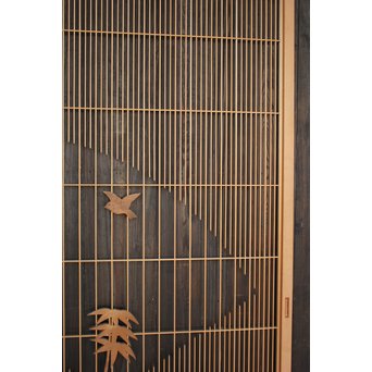 竹雀の格子建具 2枚1組　L1014Y 