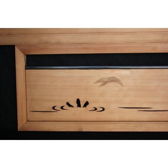 水禽籠 木彫透かし欄間 2枚1組　R2505 