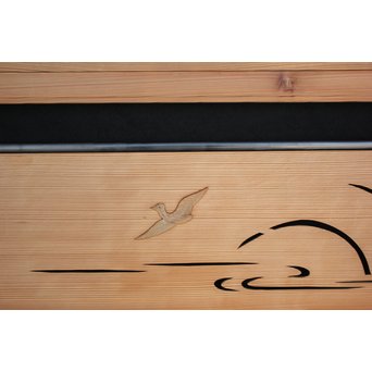 水禽籠 木彫透かし欄間 2枚1組　R2505 