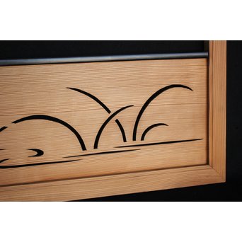 水禽籠 木彫透かし欄間 2枚1組　R2505 