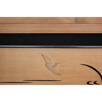 水禽籠 木彫透かし欄間 2枚1組　R2505 