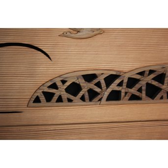 水禽籠 木彫透かし欄間 2枚1組　R2505 