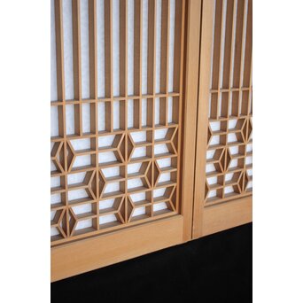 麻葉障子付 白木書院 2枚1組　R2506 