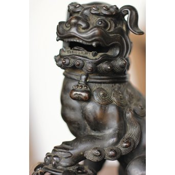 古銅 玉獅子 香炉　M162 