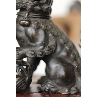 古銅 玉獅子 香炉　M162 