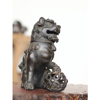 古銅 玉獅子 香炉　M162 