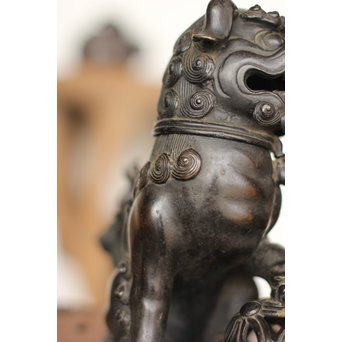 古銅 玉獅子 香炉　M162 
