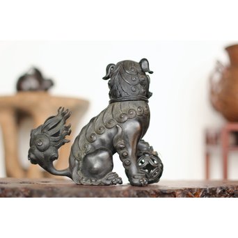 古銅 玉獅子 香炉　M162 