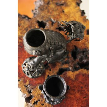 古銅 玉獅子 香炉　M162 
