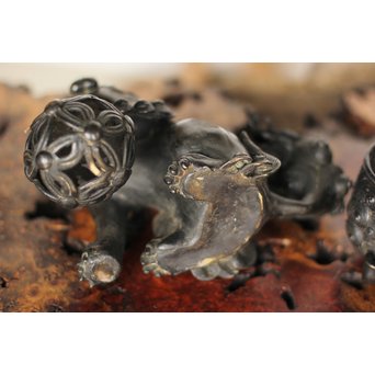 古銅 玉獅子 香炉　M162 