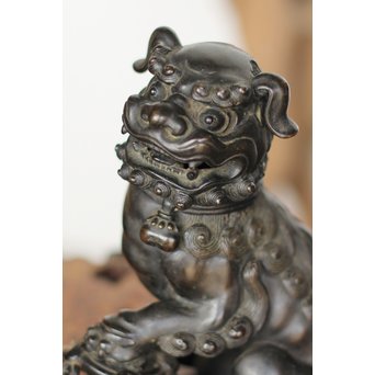 古銅 玉獅子 香炉　M162 