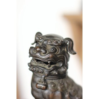 古銅 玉獅子 香炉　M162 
