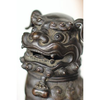 古銅 玉獅子 香炉　M162 
