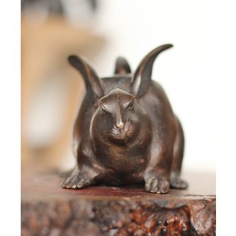 兎の古銅香炉　M163 