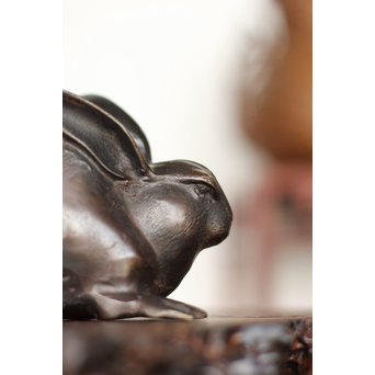 兎の古銅香炉　M163 