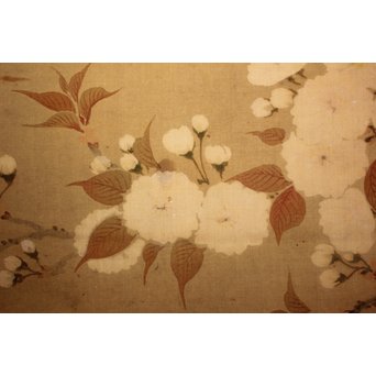 春木南江【桜花鳥】 絹本掛軸　Z190 