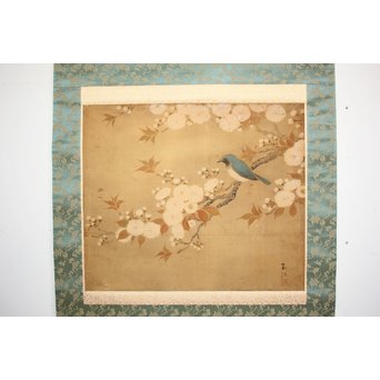春木南江【桜花鳥】 絹本掛軸　Z190