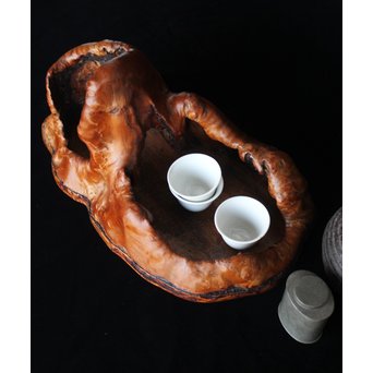 天然木 煎茶盆　X178 