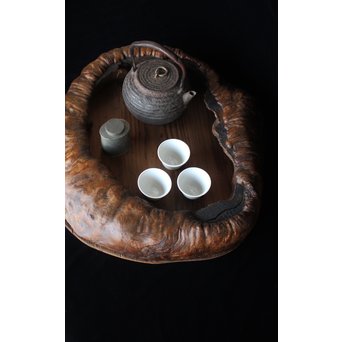 天然木 煎茶盆　X179 