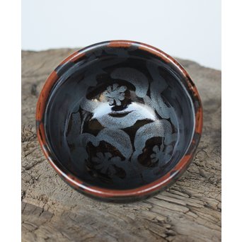 青木龍山 天目梅抹茶碗　P160 