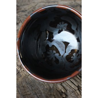 青木龍山 天目梅抹茶碗　P160 