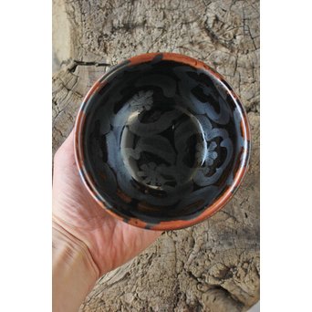 青木龍山 天目梅抹茶碗　P160 