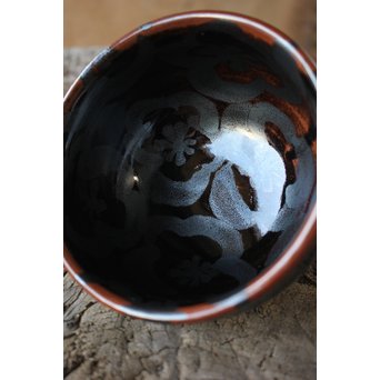 青木龍山 天目梅抹茶碗　P160 