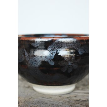 青木龍山 天目梅抹茶碗　P160 