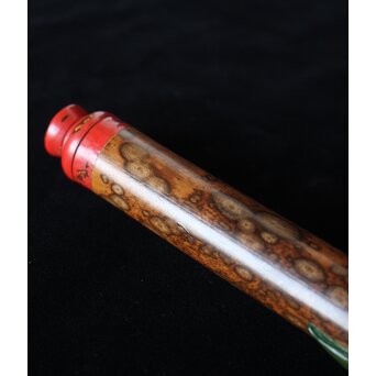猩々斎作 南天高蒔絵 支那竹 斑竹香筒　Q082 