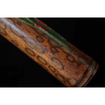 猩々斎作 南天高蒔絵 支那竹 斑竹香筒　Q082 