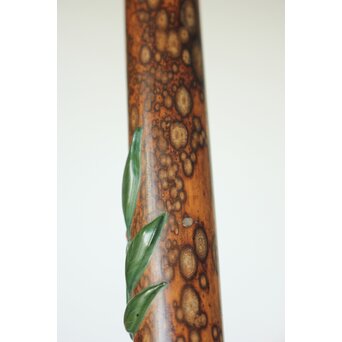 猩々斎作 南天高蒔絵 支那竹 斑竹香筒　Q082 