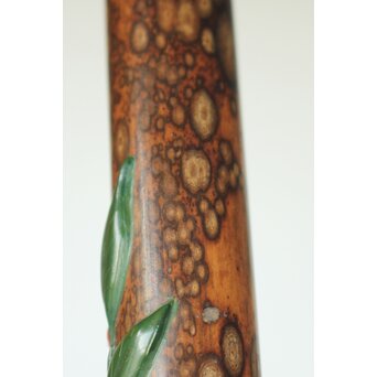 猩々斎作 南天高蒔絵 支那竹 斑竹香筒　Q082 