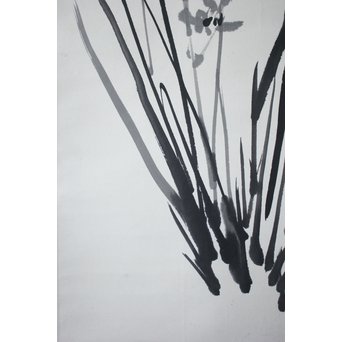 倣 松林桂月 蘭竹図 掛軸　Z191 