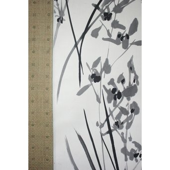 倣 松林桂月 蘭竹図 掛軸　Z191 