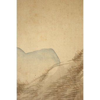 倣 松林桂月 山水図 掛軸　Z192 