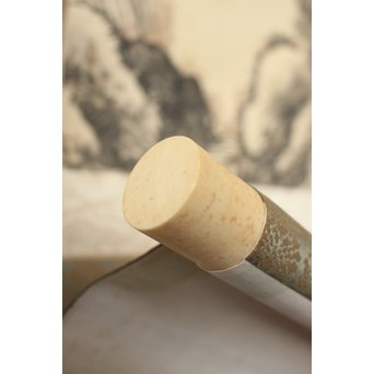 倣 松林桂月 山水図 掛軸　Z192 