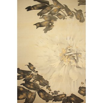 倣 山元春挙 水墨牡丹図 掛軸　Z193 