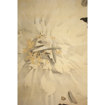 倣 山元春挙 水墨牡丹図 掛軸　Z193 