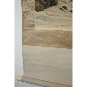 倣 山元春挙 高士観瀑図 掛軸　Z194 