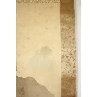 倣 山元春挙 高士観瀑図 掛軸　Z194 