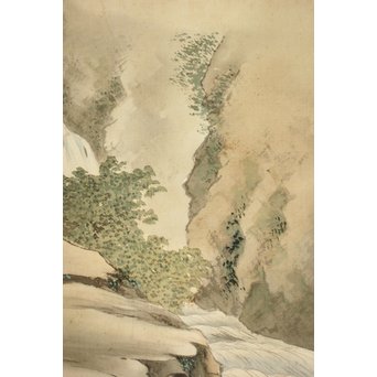 倣 山元春挙 高士観瀑図 掛軸　Z194 