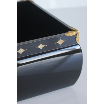 六角紫水 螺鈿煙草盆　Q083 