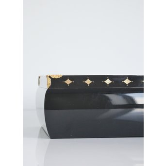 六角紫水 螺鈿煙草盆　Q083 