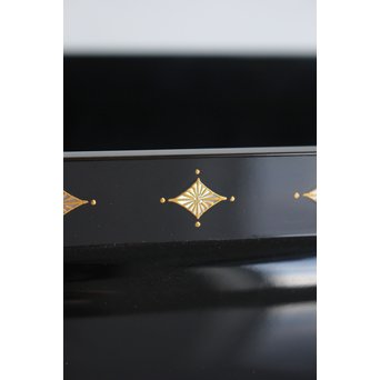 六角紫水 螺鈿煙草盆　Q083 