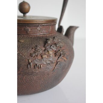 大国系 楼閣図鉄瓶　M167 