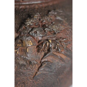 大国系 楼閣図鉄瓶　M167 