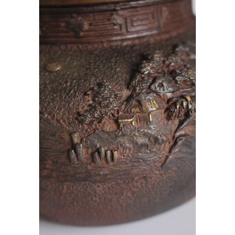 大国系 楼閣図鉄瓶　M167 