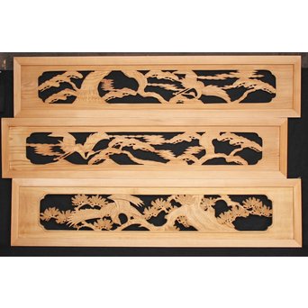 木彫欄間 3枚1組　R2516