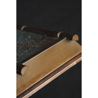 ダイア水色ガラス 竹細工銅門灯カバー 4個1組　A1970Y 